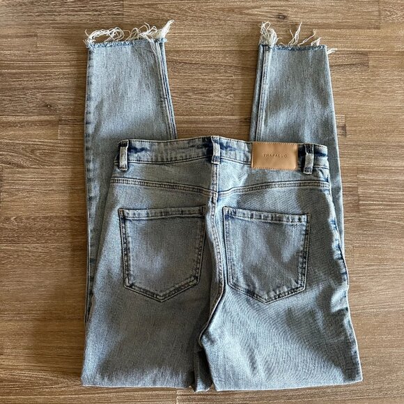 High Rise Skinny Jeans Womens Size 6 Light Wash Distressed Knee - Picture 3 of 8